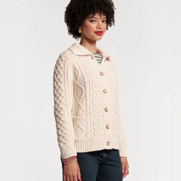 Frances Valentine Fisherman Cableknit Cardigan - Picture 8 of 11